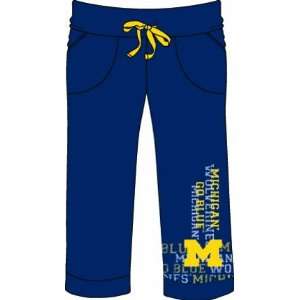 Michigan Wolverines Ladies Flocked Drawstring Pants (Large)  