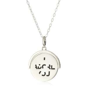   Circle Sterling Silver I Adore You Spinner Charm Pendant Jewelry