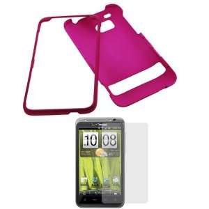 GTMax Hot Pink Rubberized Hard Cover Case + LCD Screen Protector for 