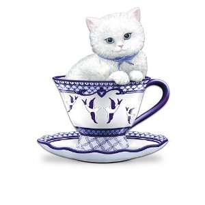  Poised Purr fection Figurine Collection With Classic Blue 