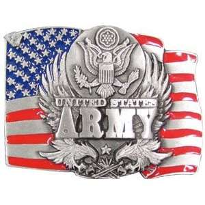    Original US ARMY 3D Belt Buckle pewter USA 