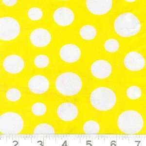  60 Wide Cotton/Spandex Jersey Knit Polka Dot Yellow Fabric 