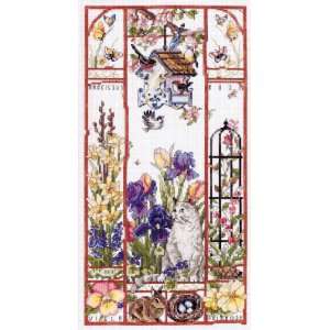  Spring Cat Sampler Counted Cross Stitch Kit 8x16 14 Count 