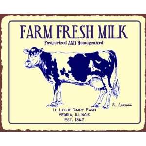  Farm Fresh Milk Cow Vintage Metal Art Country Farm Retro 