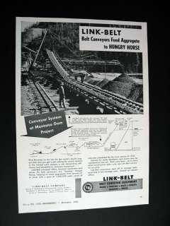 Link Belt Conveyors Hungry Horse Montana MT Dam 1950 Ad  
