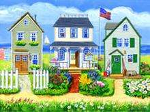 distinctive and collectible 500 piece jig saw puzzle beach cottages