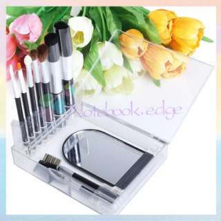 Pro 9 Make Up Cosmetic Brushes/Mirror Tool Set Kit+Case  