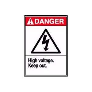  DANGER HIGH VOLTAGE KEEP OUT (W/GRAPHIC) Sign   10 x 7 
