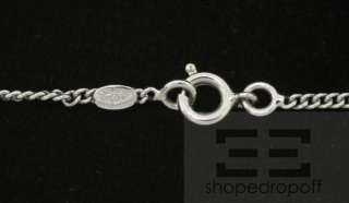 Chanel Silver Jeweled Monogram Pendant Necklace 06V  