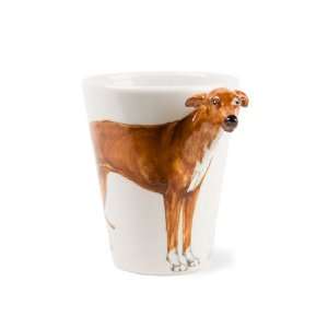  Greyhound Brown Handmade Coffee Mug (10cm x 8cm)