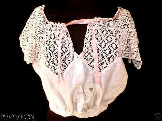 VICTORIAN WHITE COTTON AND LACE CAMISOLE  
