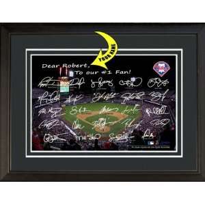 Philadelphia Phillies PERSONALIZED Framed Print with Players Replica 