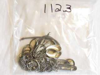 Vintage 112grams Scrap WHITE METAL SILVER GOLD PLATED Craft Jewelry 