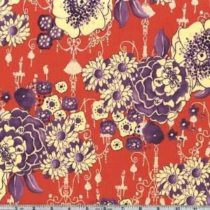  45 Wide Zazu Floral Chandeliers Purple Fabric By The 