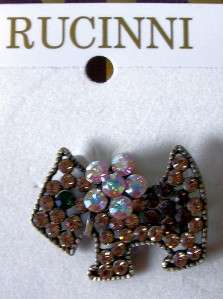 Scottish Terrier Brooch Pin Swarovski Crystals Rucinni  