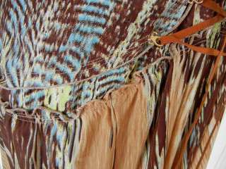 ROBERTO CAVALLI dress S coveted feather print GR8 detail  