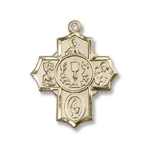  14K Gold Millennium Crucifix Medal Jewelry