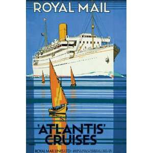  ROYAL MAIL ATLANTIS CRUISES SAILBOAT Steamboat Boat Ship Travel 