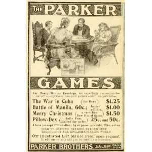  1898 Ad Parker Brothers Board Games War Cuba Battle Manila 