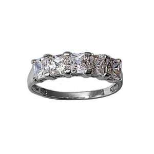   Ladies Sterling Silver Clear Cubic Zirconia wedding Band Ring Jewelry