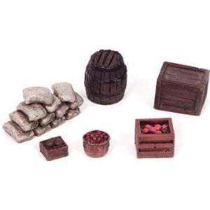  Miniature Building Medieval Barrels & Crates (24) Toys & Games