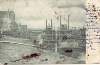 SCENE AT THE LEVEE LA CROSSE, WI 1906  