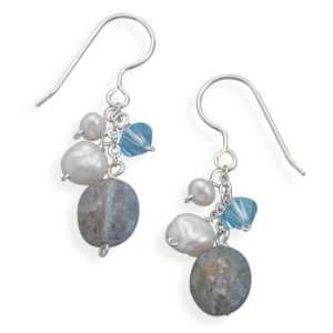  Cultured Freshwater Pearl and Multistone Earrings Jewelry