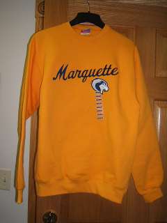 Marquette embroidered crewneck M sweatshirt yellow New  