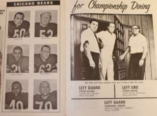 1968 Chicago Bears Green Bay Packers Program Sayers  
