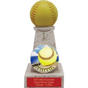  Custom 6 Softball Stone Tower Award Trophies HD SOFTBALL 
