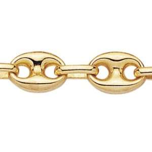  18K Yellow Gold Coffee Bean Link Bracelet   Length 19 cm Jewelry