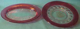   of Ruby Flash Dishes Diamond Point & Kings Crown Thumbprint  