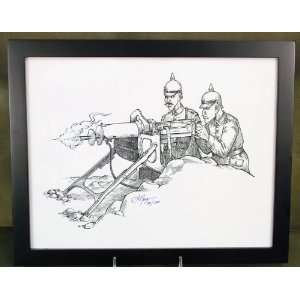 Limited Edition Military Illustrations Signed by Artist German WWI MG 