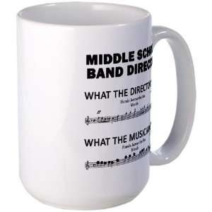 Middle School Band Sees Music Large Mug by   