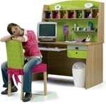 Girls Contemporary Lime Green Desk with Storage Unit  
