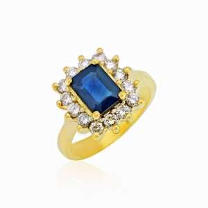  2 7/10 ct Sapphire & Diamond Ring in 14k Yellow Gold 