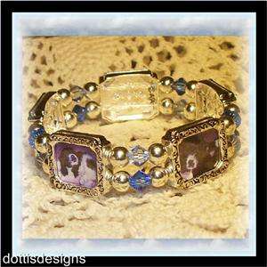 SWAROVSKI & STERLING CUSTOM PHOTO STRETCH BRACELET  