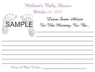 Baby Shower ADVICE / WISH CARDS ~ 20 Cute Baby FOOTPRINTS Feet Design 