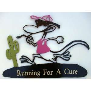  Breast Cancer Awareness,Running,Lizard,Gecko,Metal Art 
