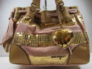 up for sale is a juicy couture pink gold sequin