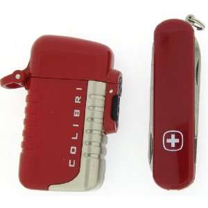   Red Sting Lighter and Swiss Army Knife Combo