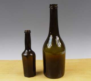 Antique 2 x Dutch/English Wine   Bottle Circa 1800 Onion  