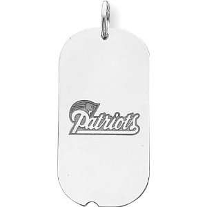   Sterling Silver NFL New England Patriots Logo Dog Tag Charm Jewelry