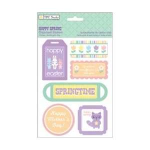 Paper Company Happy Spring Chipboard Stickers 4.5X6 Sheet Easter 