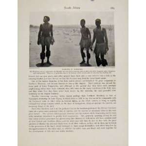  Dancers Rhodesia Zimbabwe Matabele Tribe Old Print