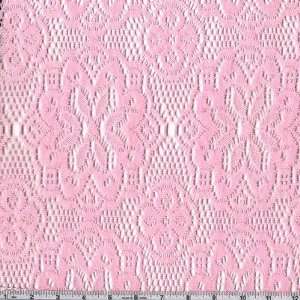 60 Wide Novelty Lace Crochet Look Pink Fabric By The 