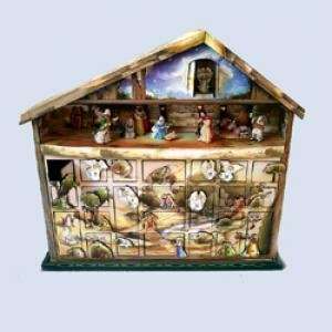 Kurt S. Adler Wooden 24 Days Nativity Advent Calendar Music Box 20 