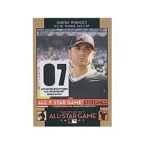 David Wright 2007 Topps Traded Stitches #AA DW 2007 All Star Game 