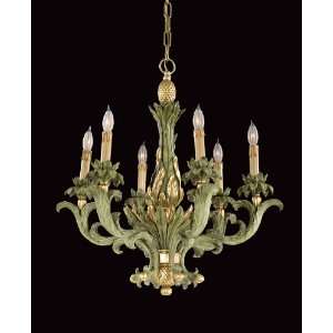  Chandelier   Agatha Green and Gold Finish
