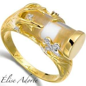Elise Adoree   Womens Designer Ring   14K Yellow Gold 0.026ctw Diamond 